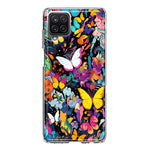 Samsung Galaxy A12 Psychedelic Trippy Butterflies Pop Art Hybrid Protective Phone Case Cover