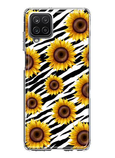 Samsung Galaxy A22 5G White Zebra Sunflowers Polkadots Double Layer Phone Case Cover