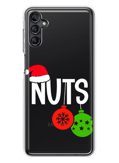 Samsung Galaxy A13 Christmas Funny Couples Chest Nuts Ornaments Hybrid Protective Phone Case Cover