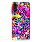 Samsung Galaxy A54 Vibrant Pink Purple Tie Dye Summer Leopard Swirl Rainbow Hybrid Protective Phone Case Cover