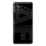 Samsung Galaxy A54 Black Clear Funny Text Quote Adulting AF Hybrid Protective Phone Case Cover