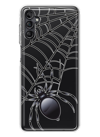 Samsung Galaxy A14 Creepy Black Spider Web Halloween Horror Spooky Hybrid Protective Phone Case Cover