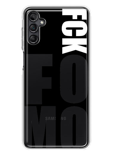 Samsung Galaxy A13 Black Clear Funny Text Quote Fckfomo Hybrid Protective Phone Case Cover