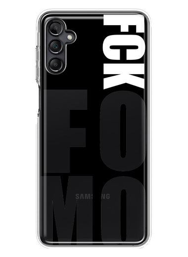 Samsung Galaxy A14 Black Clear Funny Text Quote Fckfomo Hybrid Protective Phone Case Cover