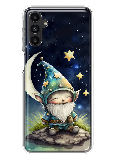 Samsung Galaxy A13 Stars Moon Starry Night Space Gnome Hybrid Protective Phone Case Cover