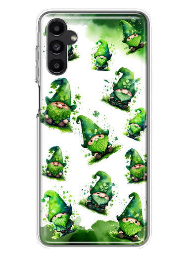 Samsung Galaxy A13 Gnomes Shamrock Lucky Green Clover St. Patrick Hybrid Protective Phone Case Cover