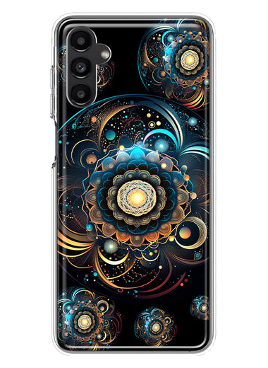 Samsung Galaxy A14 Mandala Geometry Abstract Multiverse Pattern Hybrid Protective Phone Case Cover