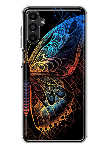 Samsung Galaxy A14 Mandala Geometry Abstract Butterfly Pattern Hybrid Protective Phone Case Cover