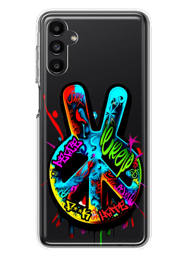 Samsung Galaxy A13 Peace Graffiti Painting Art Hybrid Protective Phone Case Cover