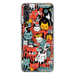 Samsung Galaxy A13 Psychedelic Cute Cats Friends Pop Art Hybrid Protective Phone Case Cover