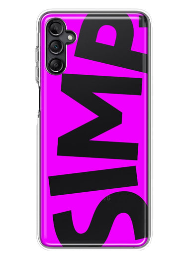 Samsung Galaxy A14 Hot Pink Clear Funny Text Quote Simp Hybrid Protective Phone Case Cover