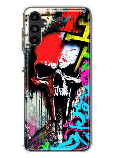 Samsung Galaxy A13 Skull Face Graffiti Painting Art Hybrid Protective Phone Case Cover