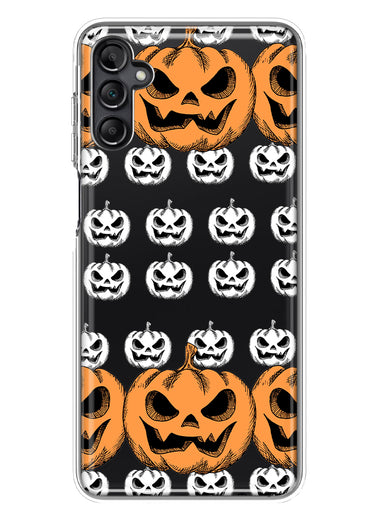 Samsung Galaxy A14 Halloween Spooky Horror Scary Jack O Lantern Pumpkins Hybrid Protective Phone Case Cover