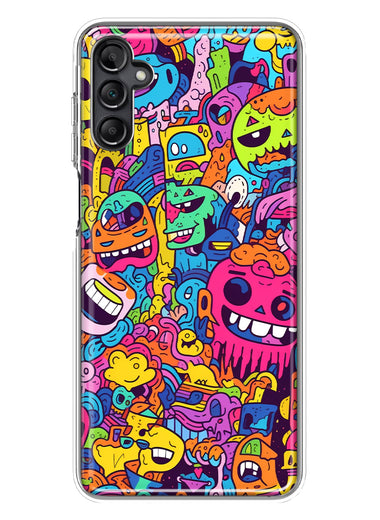 Samsung Galaxy A13 Psychedelic Trippy Happy Characters Pop Art Hybrid Protective Phone Case Cover