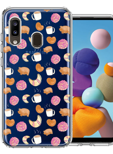 Samsung Galaxy A20 Mexican Pan Dulce Cafecito Coffee Concha Polka Dots Double Layer Phone Case Cover