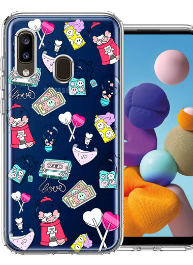 Samsung Galaxy A20 Valentine's Day Candy Feels like Love Hearts Double Layer Phone Case Cover