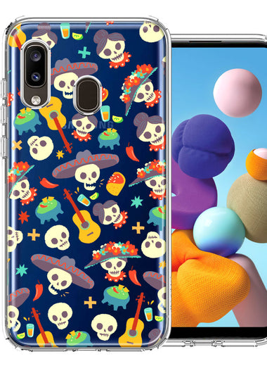 Samsung Galaxy A20 Day of the Dead Design Double Layer Phone Case Cover