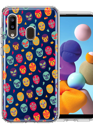 Samsung Galaxy A20 Lucha Libre Masks Design Double Layer Phone Case Cover