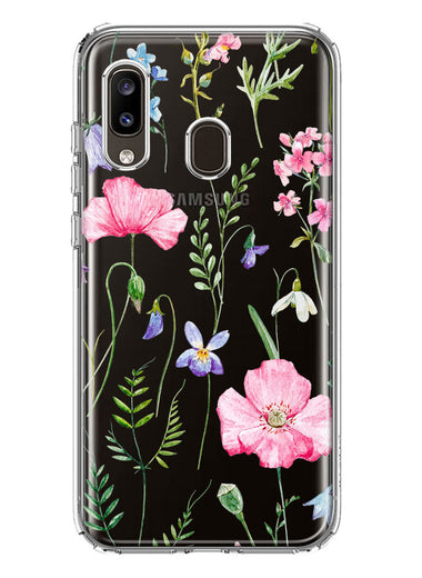 Samsung Galaxy A20 Spring Pastel Wild Flowers Summer Classy Elegant Beautiful Hybrid Protective Phone Case Cover