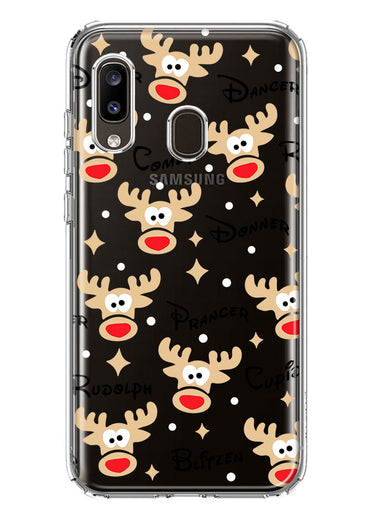 Samsung Galaxy A20 Red Nose Reindeer Christmas Winter Holiday Hybrid Protective Phone Case Cover