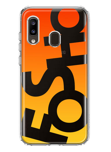 Samsung Galaxy A20 Orange Yellow Clear Funny Text Quote Fosho Hybrid Protective Phone Case Cover