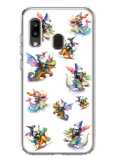 Samsung Galaxy A20 Cute Fairy Cartoon Gnomes Dragons Monsters Hybrid Protective Phone Case Cover