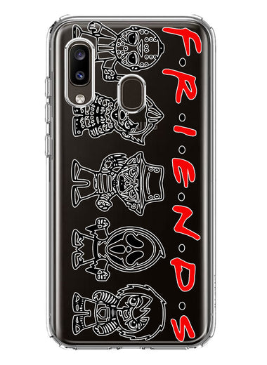 Samsung Galaxy A20 Cute Halloween Spooky Horror Scary Characters Friends Hybrid Protective Phone Case Cover