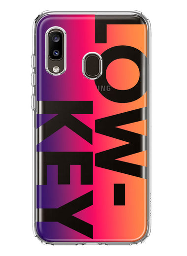 Samsung Galaxy A20 Purple Pink Orange Clear Funny Text Quote Low Key Hybrid Protective Phone Case Cover