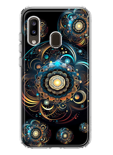 Samsung Galaxy A20 Mandala Geometry Abstract Multiverse Pattern Hybrid Protective Phone Case Cover