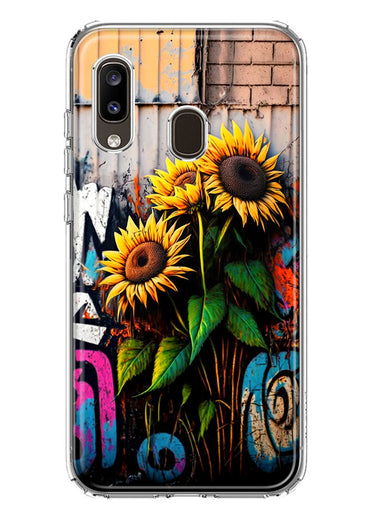 Samsung Galaxy A20 Sunflowers Graffiti Painting Art Hybrid Protective Phone Case Cover