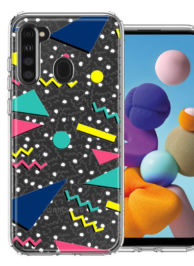 Samsung Galaxy A21 90's Swag Shapes Design Double Layer Phone Case Cover