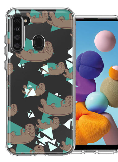 Samsung Galaxy A21 Cute Otter Design Double Layer Phone Case Cover