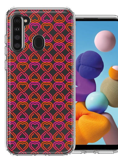 Samsung Galaxy A21 Infinity Hearts Design Double Layer Phone Case Cover