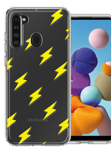 Samsung Galaxy A21 Electric Lightning Bolts Design Double Layer Phone Case Cover