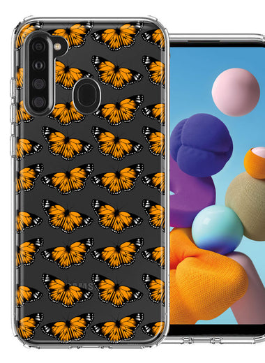 Samsung Galaxy A21 Monarch Butterflies Design Double Layer Phone Case Cover