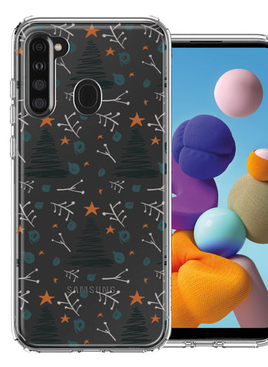 Samsung Galaxy A21 Holiday Christmas Trees Design Double Layer Phone Case Cover