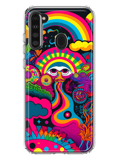 Samsung Galaxy A21 Psychedelic Trippy Hippie Night Walk Hybrid Protective Phone Case Cover