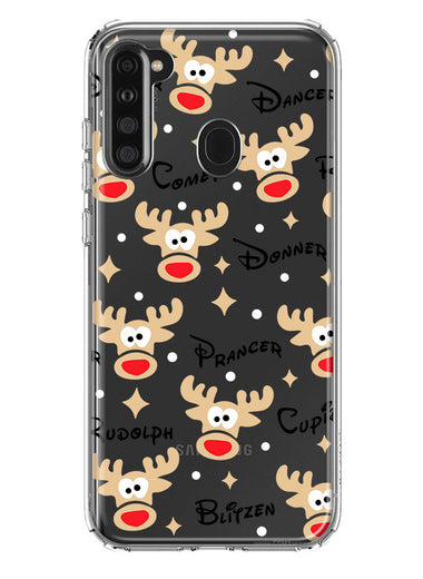 Samsung Galaxy A21 Red Nose Reindeer Christmas Winter Holiday Hybrid Protective Phone Case Cover