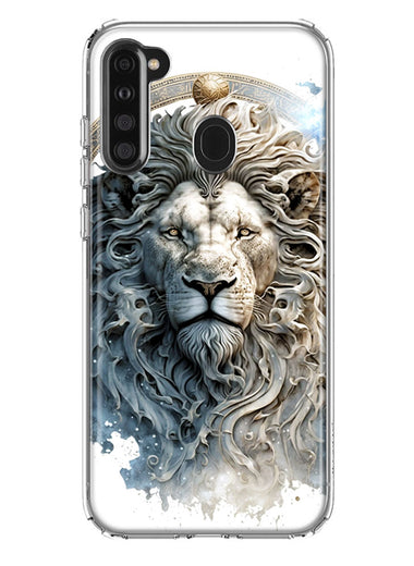 Samsung Galaxy A21 Abstract Lion Sculpture Hybrid Protective Phone Case Cover