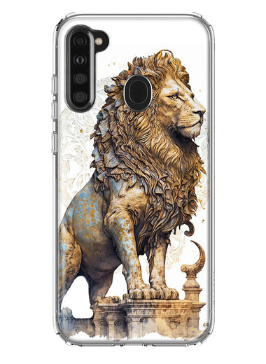 Samsung Galaxy A21 Ancient Lion Sculpture Hybrid Protective Phone Case Cover