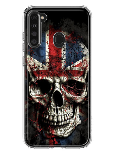 Samsung Galaxy A21 British UK Flag Skull Hybrid Protective Phone Case Cover