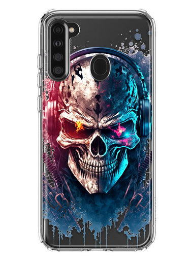 Samsung Galaxy A21 Cyberpunk Machine Headphones Skull Double Layer Phone Case Cover