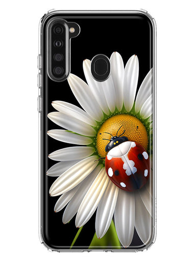 Samsung Galaxy A21 Cute White Daisy Red Ladybug Double Layer Phone Case Cover