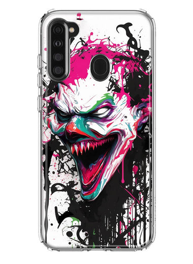 Samsung Galaxy A21 Evil Joker Face Painting Graffiti Hybrid Protective Phone Case Cover