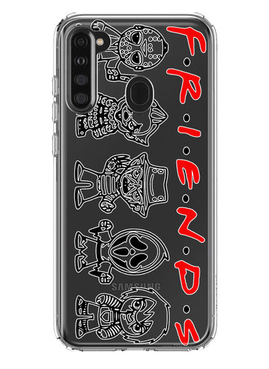 Samsung Galaxy A21 Cute Halloween Spooky Horror Scary Characters Friends Hybrid Protective Phone Case Cover