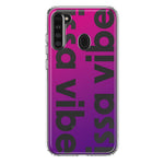 Samsung Galaxy A21 Purple Clear Funny Text Quote Issa Vibe Hybrid Protective Phone Case Cover