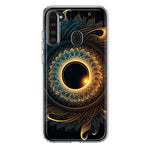 Samsung Galaxy A21 Mandala Geometry Abstract Eclipse Pattern Hybrid Protective Phone Case Cover