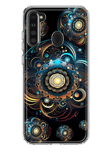 Samsung Galaxy A21 Mandala Geometry Abstract Multiverse Pattern Hybrid Protective Phone Case Cover