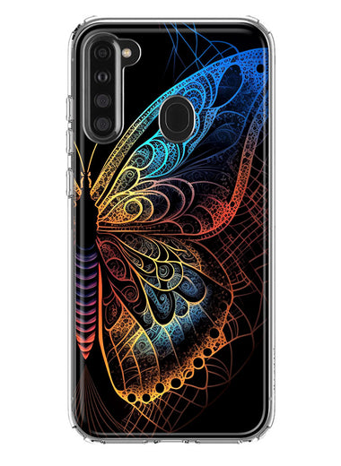 Samsung Galaxy A21 Mandala Geometry Abstract Butterfly Pattern Hybrid Protective Phone Case Cover