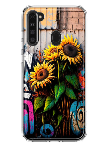 Samsung Galaxy A21 Sunflowers Graffiti Painting Art Hybrid Protective Phone Case Cover